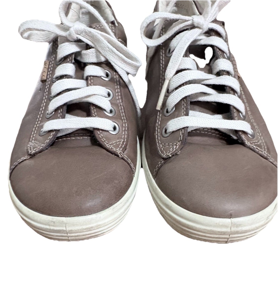 ECCO Brown Leather Lace-Up Low-Top Sneaker, Unisex Adults US 7 EU 38