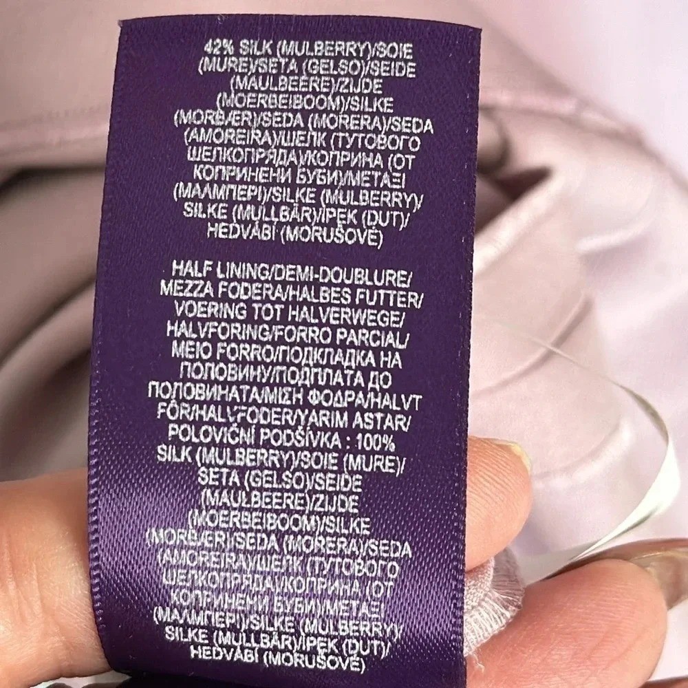 NWT Ralph Lauren Purple Label Made in Italy Lilac Midi Dress Wool/Silk Size 12