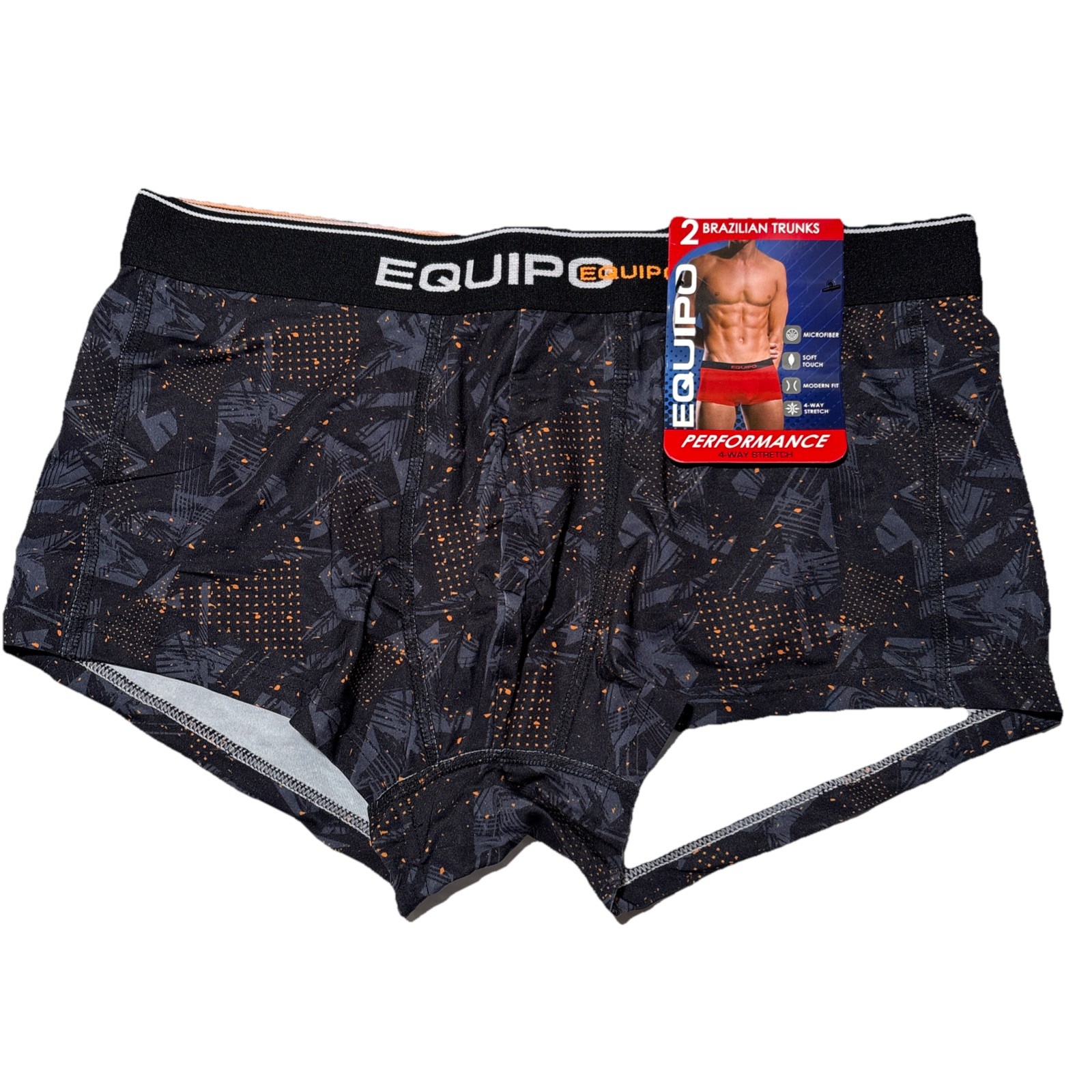 2 Pack Equipo Brazilian TRUNK Brief Underwear Microfiber Stretch Men’s Large