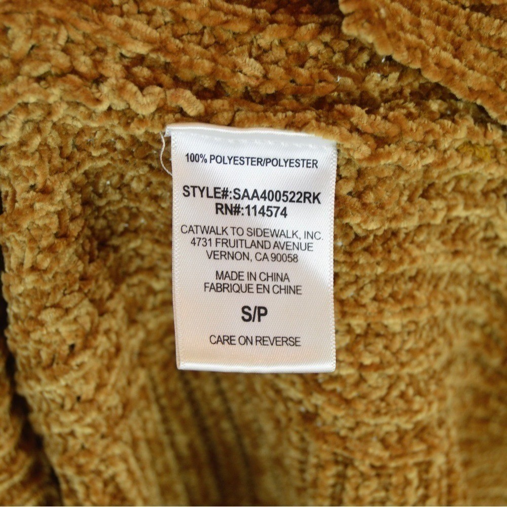 PLEIONE Chenille Super Soft Cozy Knit Oversized Hoodie, Burnt Umber – Size Small