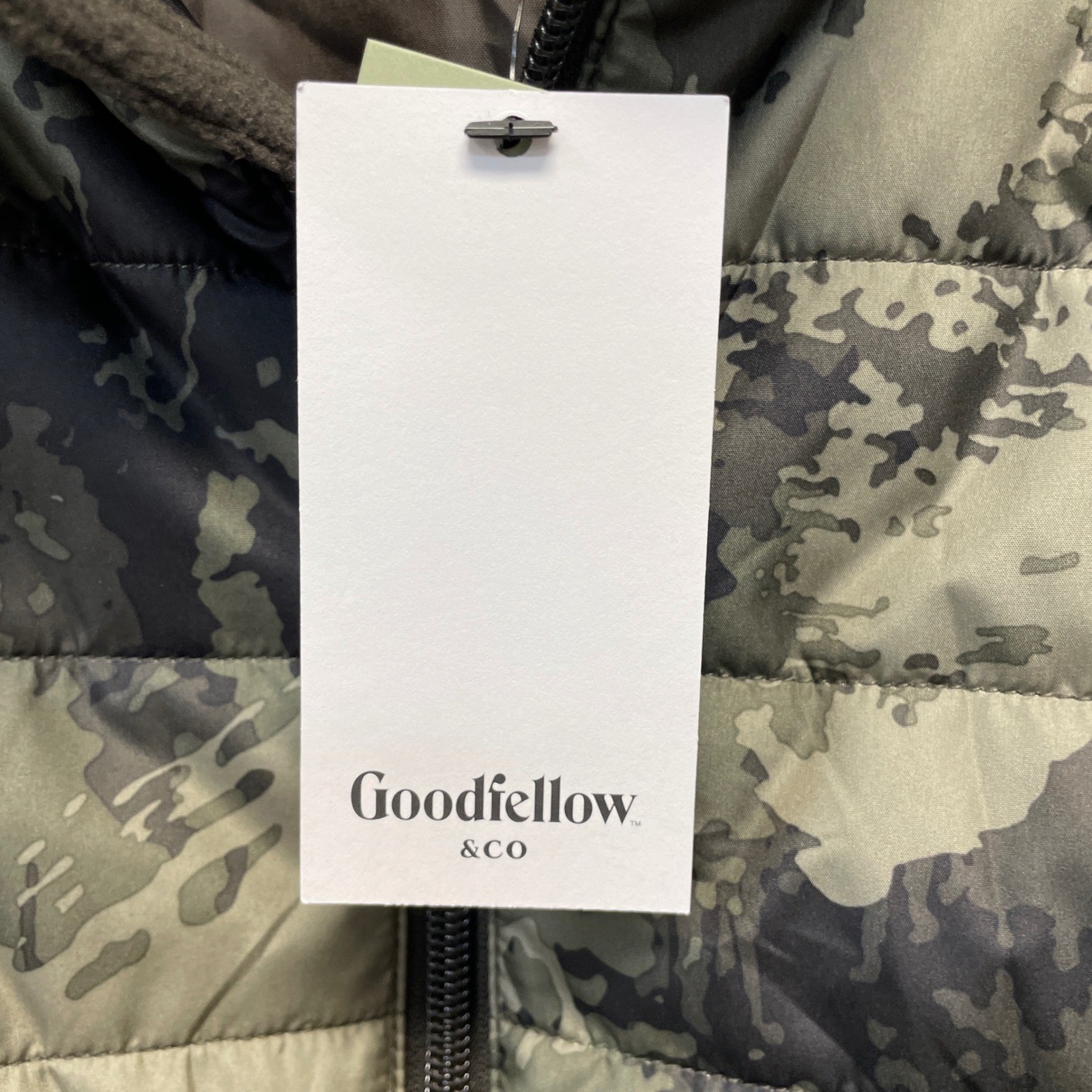 Goodfellow & Co Men’s Green Camo Water Resistant Puffer Jacket Size XL