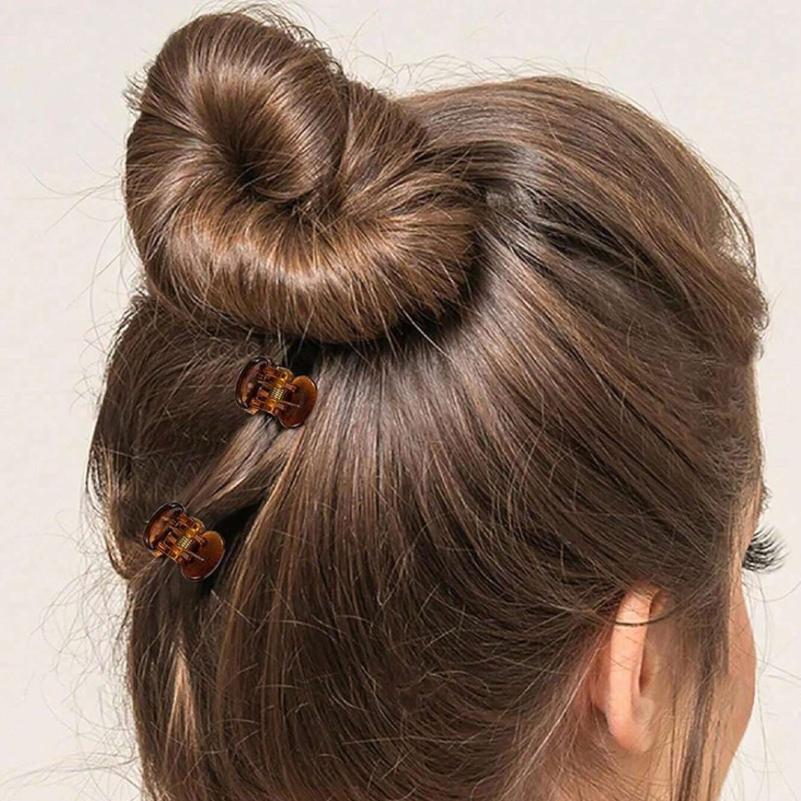 20pcs Mini Brown Hair Clips Strong Grip Claw Clips Women Bangs Bun Accessories