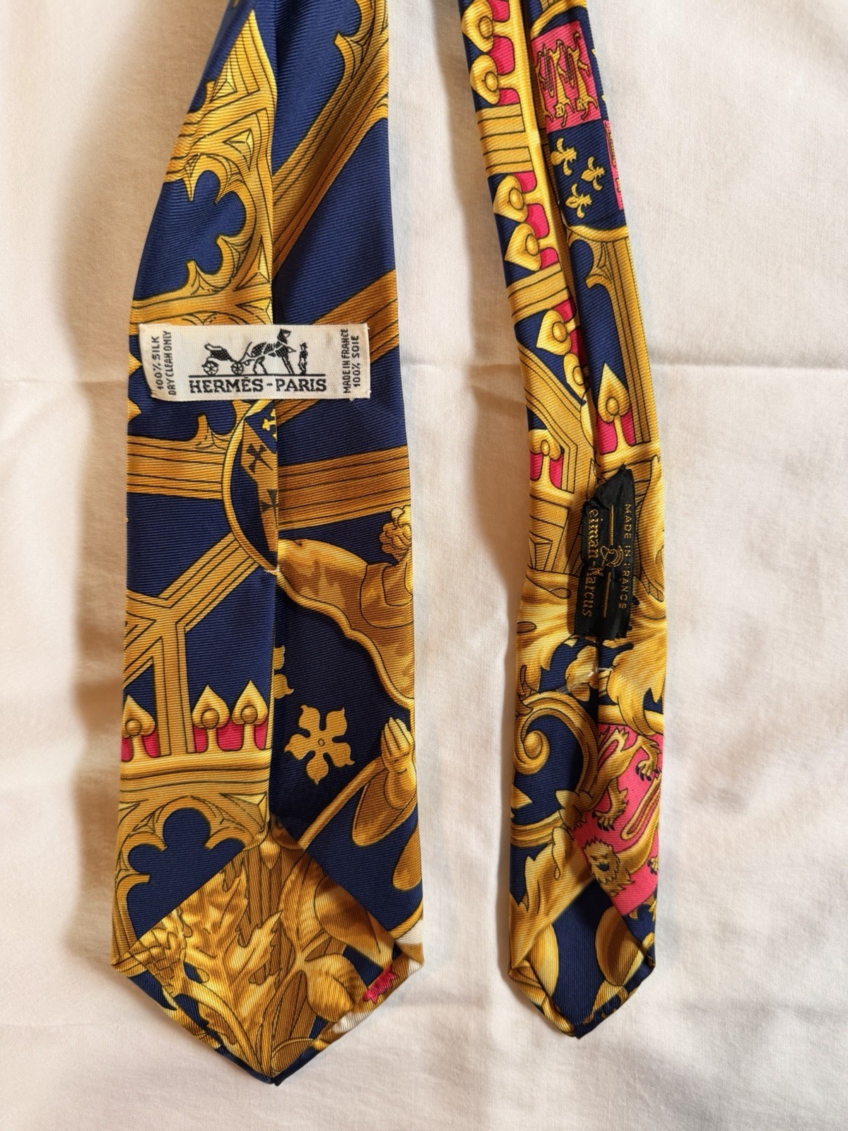 Hermes Men’s Silk Ties French Design Multicolor Luxury Design (sold as a pair)