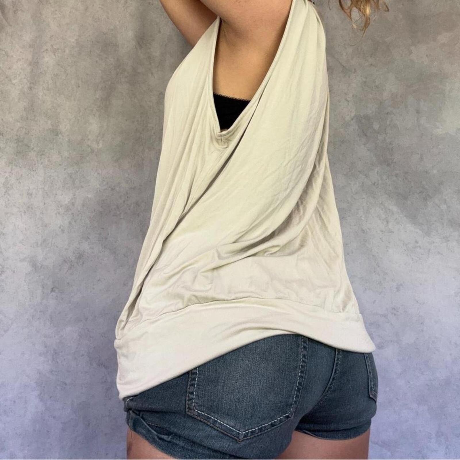 indie sleeze beige crossover top