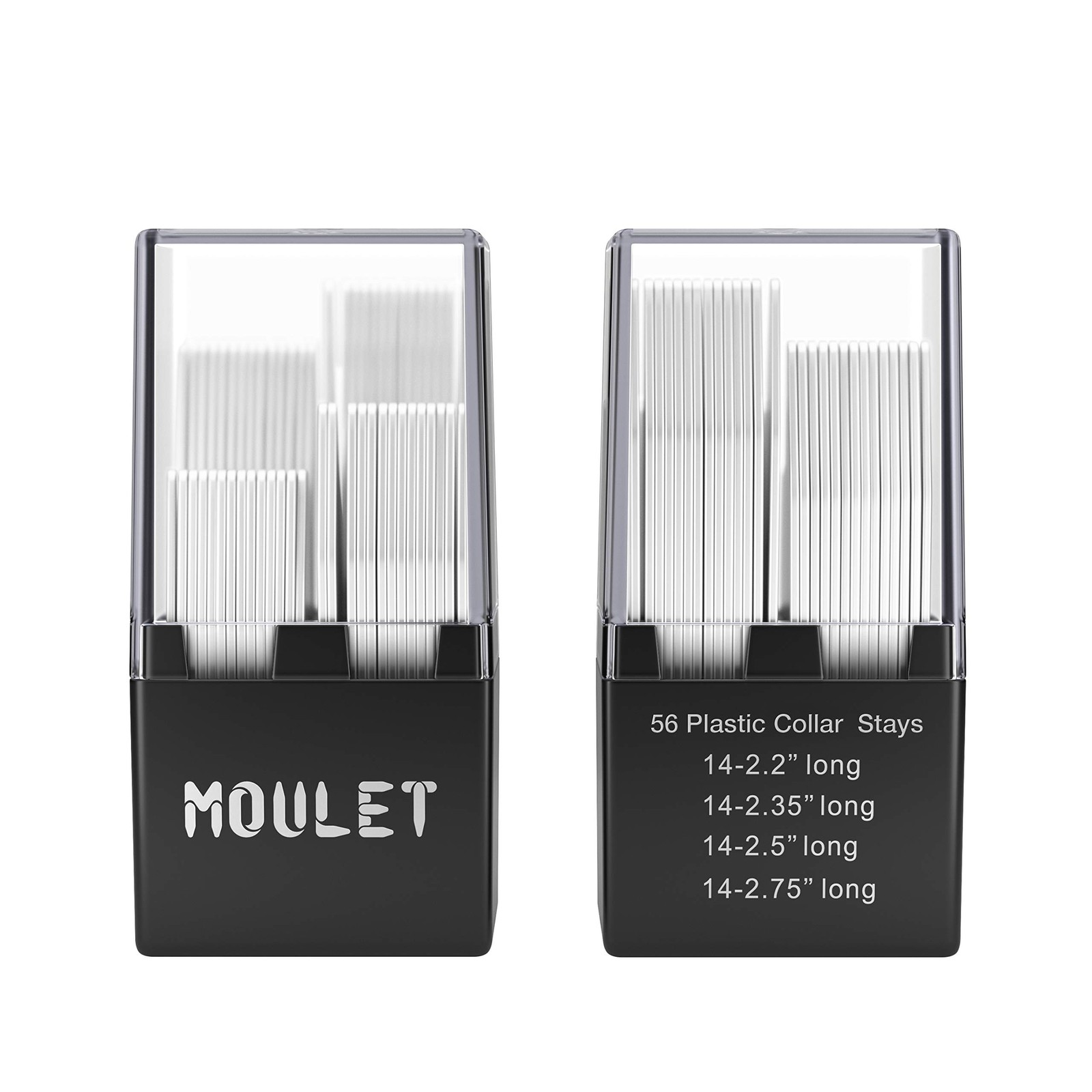 Collar Stays – 56-Piece Set in 4 Sizes with Precision Case – Gift for Shar