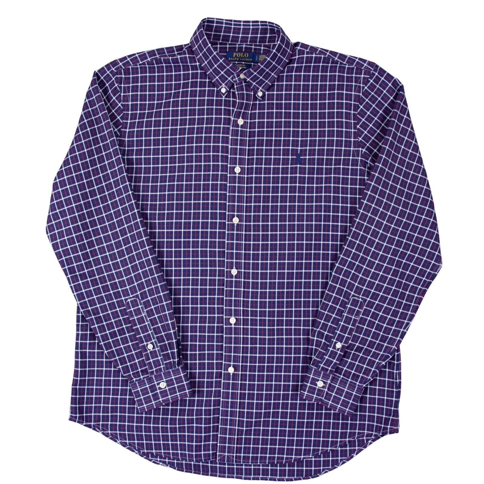 Polo Ralph Lauren Mens L Classic Fit Performance Nylon Poly Shirt Blue