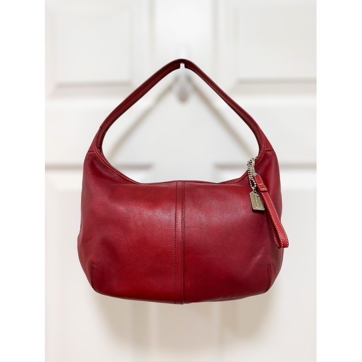 Coach Ergo Hobo Shoulder Bag Leather Red Vintage Y2K 9219