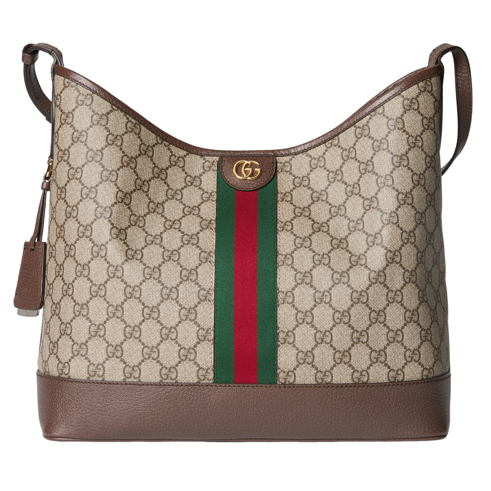 GUCCI Ophidia Medium $2590 Beige/Ebony GG Shoulder Bag New And Authentic