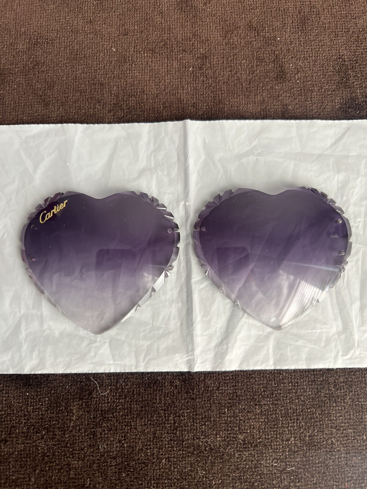 Gradient Grey Custom Diamond Cut Cartier Big c Heart Shape Style Lens Lenses