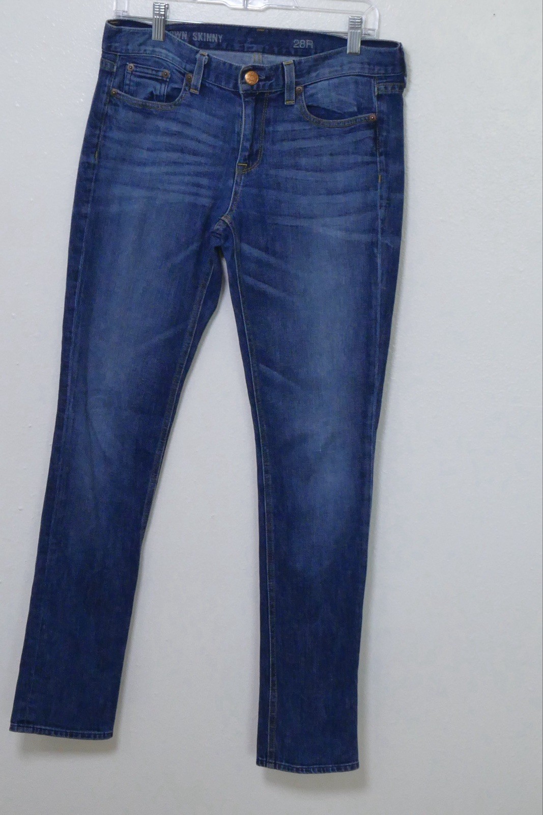 J.CREW *Stretch Low/Mid Rise Raw Wash Skinny Leg Denim Jeans Size 28R