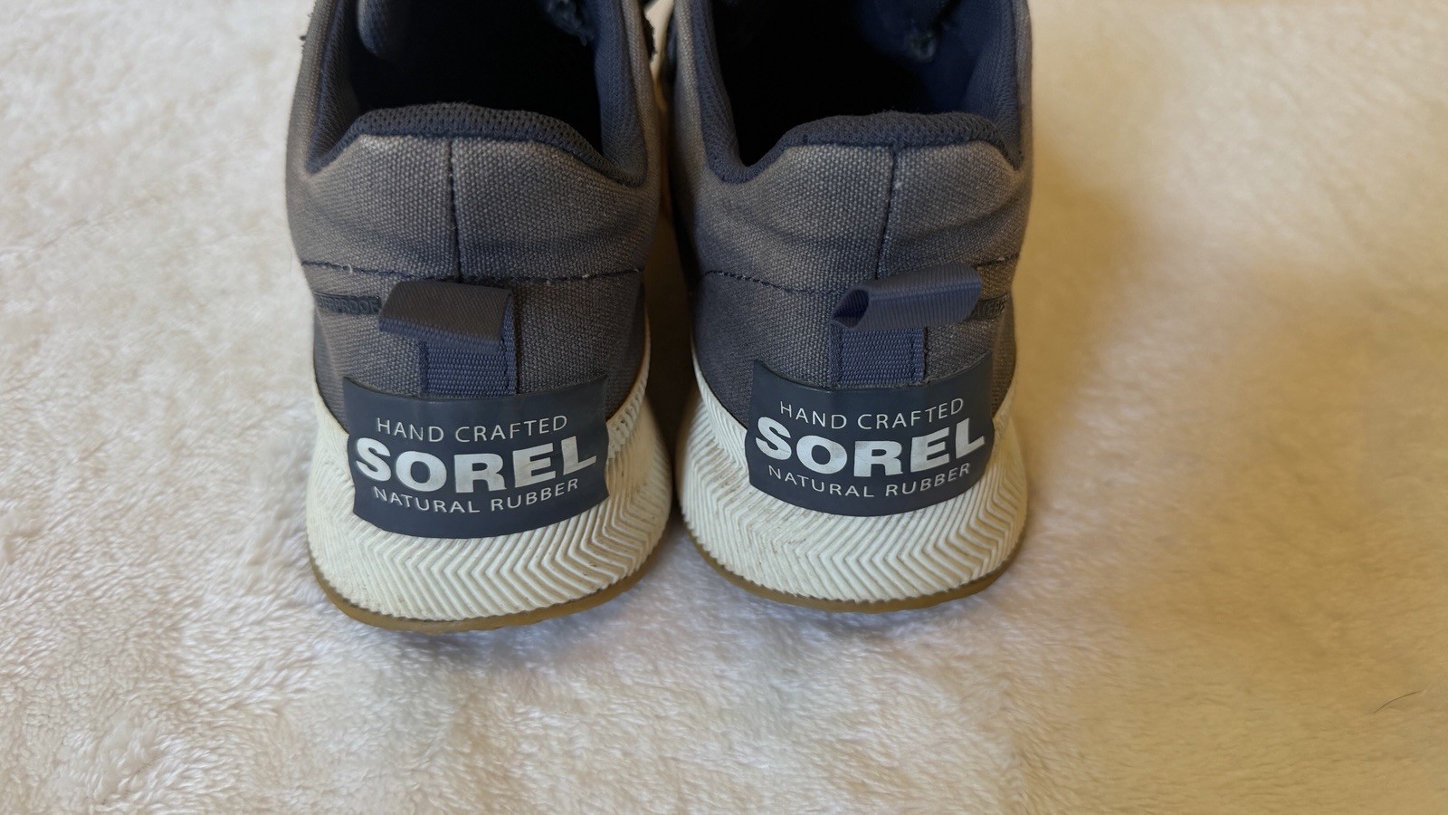 SOREL canvas Blue/Gray distressed casual workwear sneakers lace up shoes 8.5