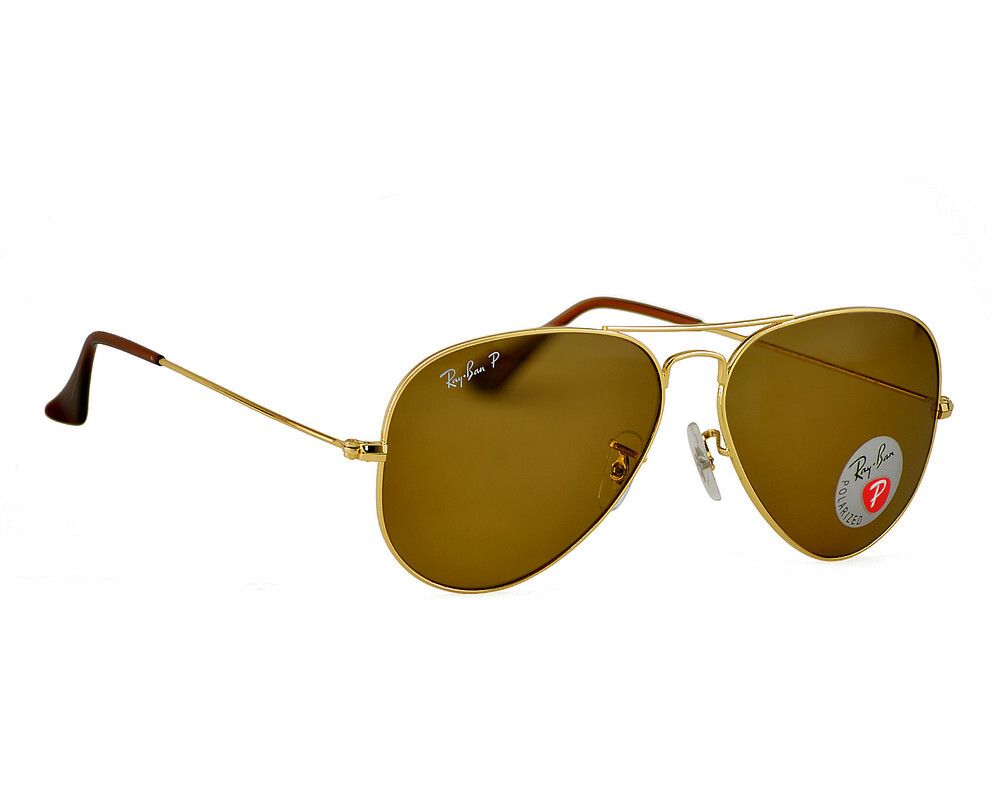 Ray-Ban Sunglasses RB3025 Aviator Classic Gold Frame Polarized Brown Lens 58mm