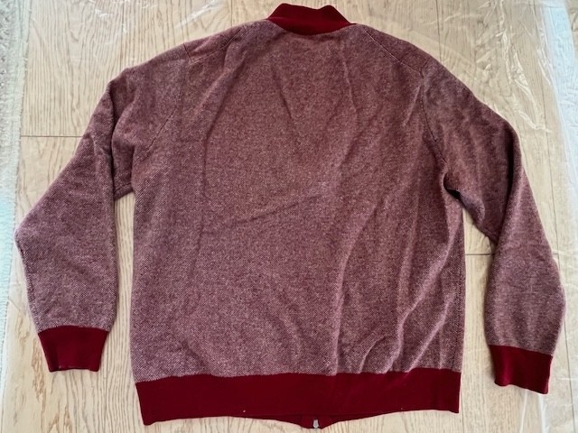 Canali Men 100shmere Burgundy Cardigan Sweater Size IT 52 Large Made in Italy