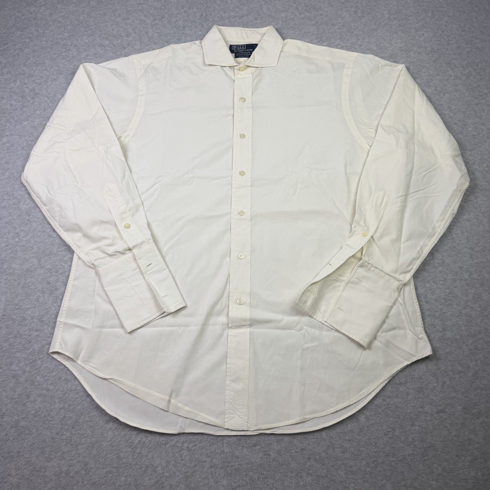 Polo Ralph Lauren English Spread Shirt Mens 16.5 34 French Cuff Made in USA