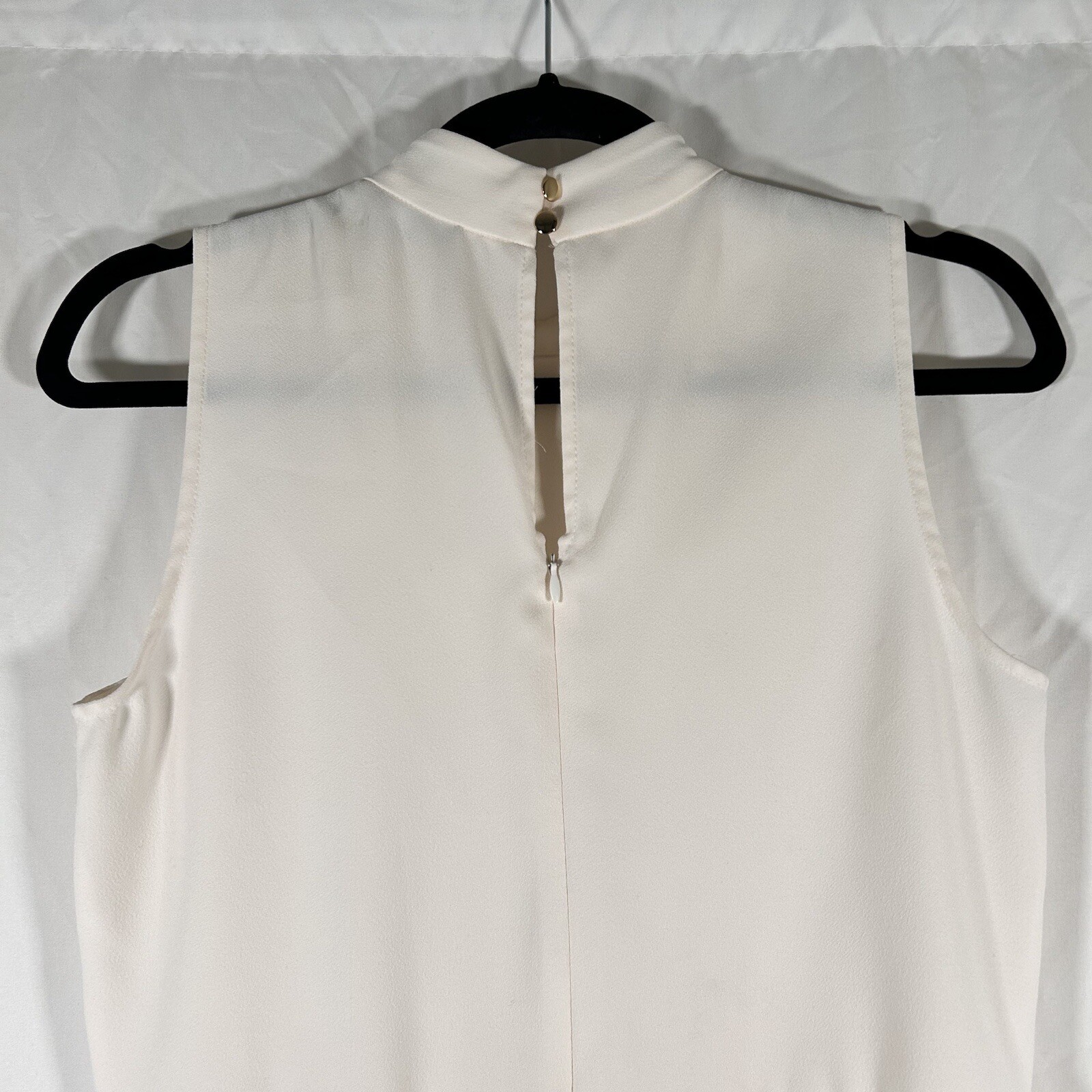 J Crew Blouse Women’s XS Ivory White Sleeveless High Neck Polyester Top
