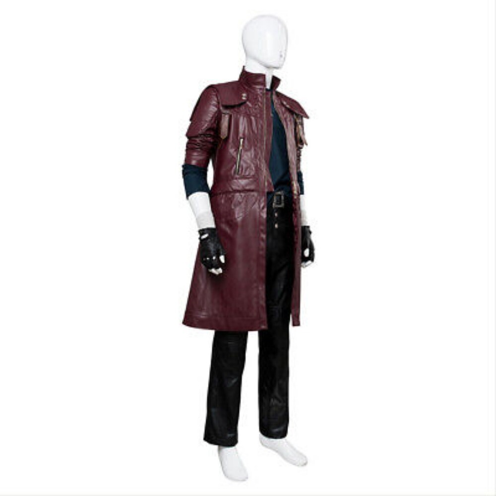 DMC5 Devil May Cry V Dante Aged Costume Cosplay Halloween Coat Outfit Full Set妈的