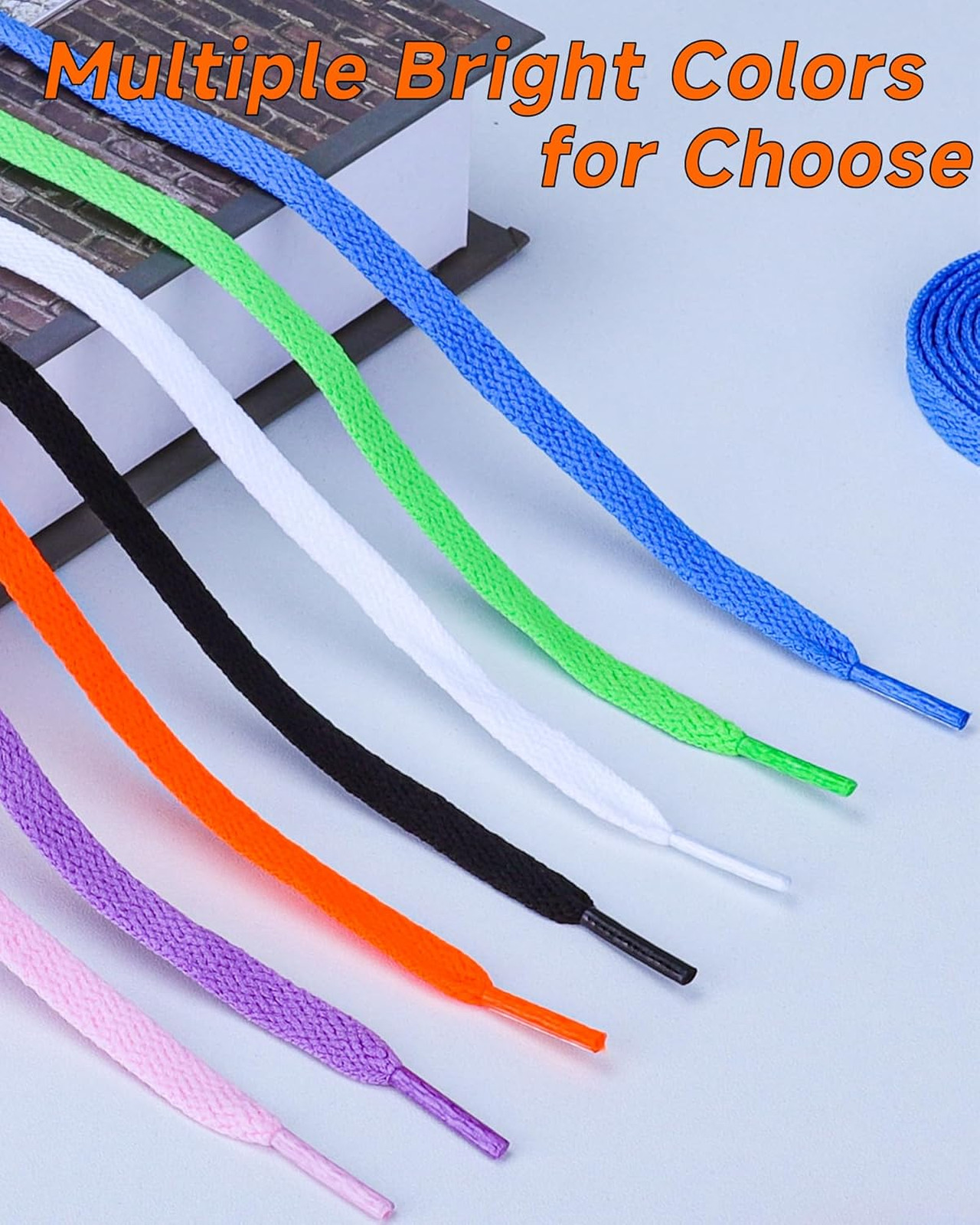 Shoe Laces for Sneakers Flat Polyester 54 Inch White 4 Pairs Athletic Casual