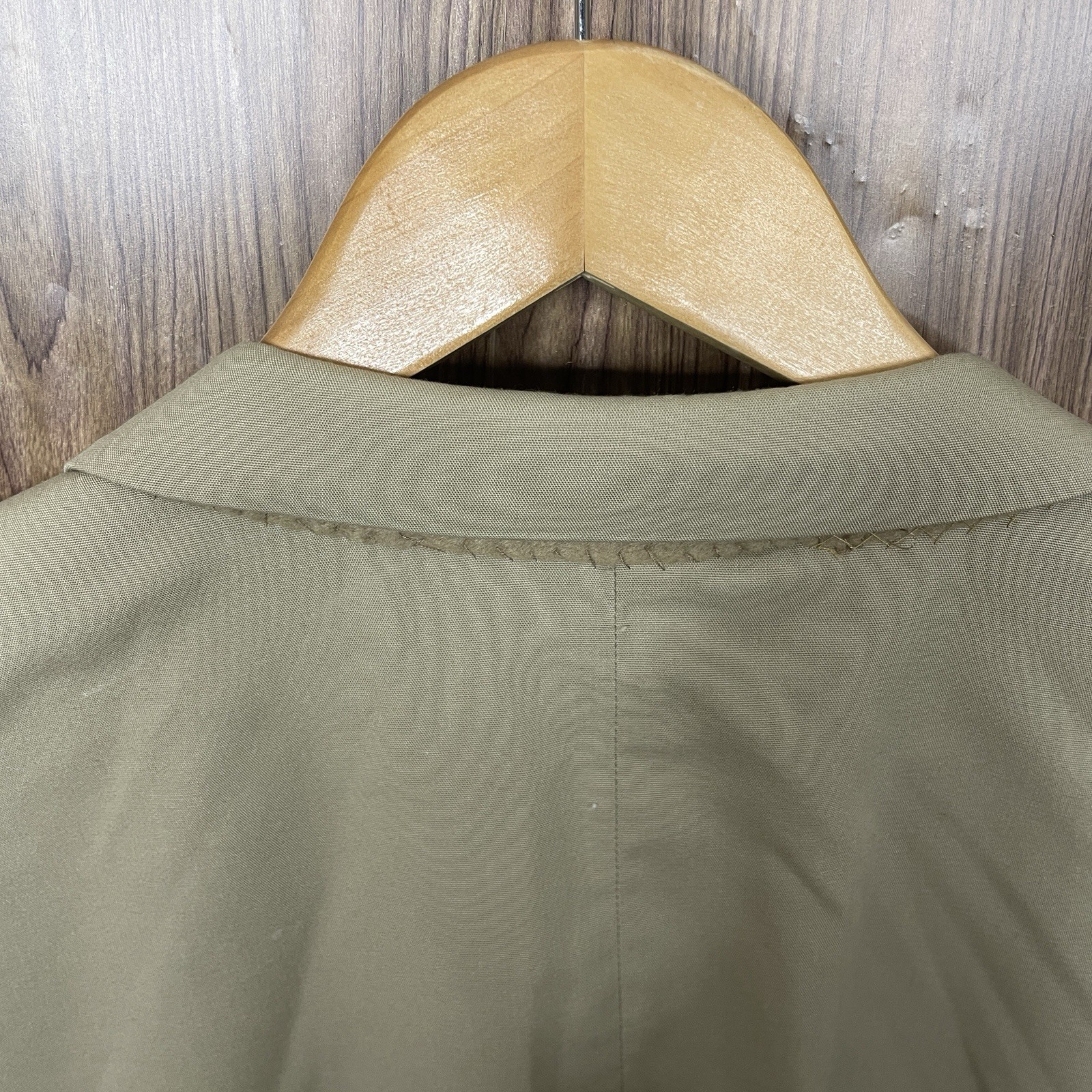 Haspel Blazer Jacket Mens 52R Beige Tan Cream Solid Wool Two Buttons
