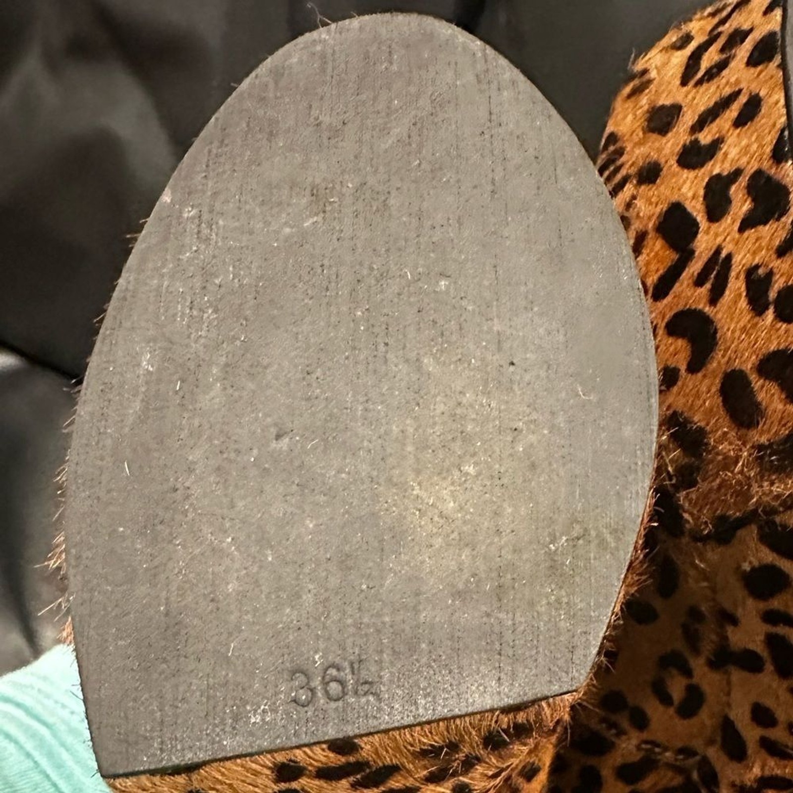 SAKS ANIMAL PRINT PLATFORM HEELED SHOES 36.5