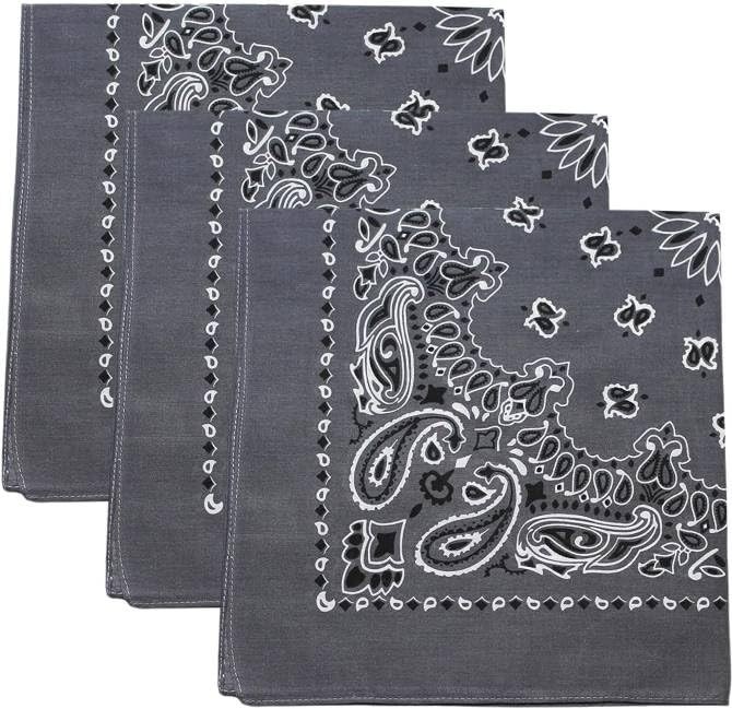 Trainmen Paisley Bandanas Head Scarf Do-rag 100% Cotton Bandanna 22″ x 22″ 3Pack