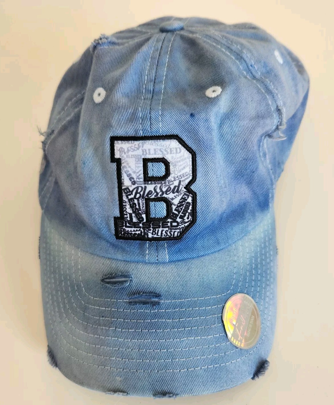 KBETHOS Fashion Hat Cap Blessed Distressed Denim