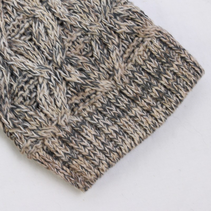 Jeanne Pierre Beige and Gray Marled Knit Cotton Sweater Women’s Size Medium