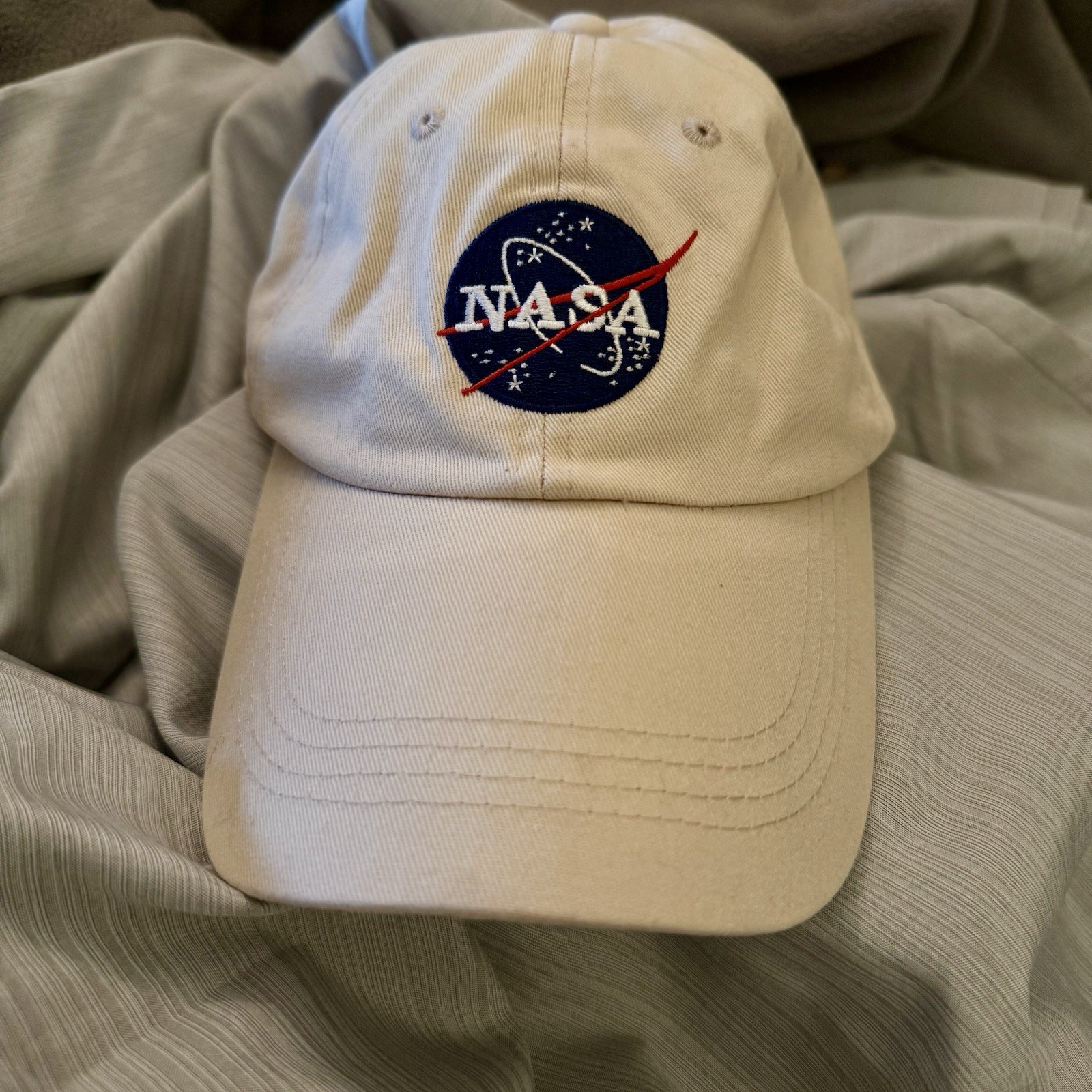 Nasa Space Center Embroidered Logo Hat Baseball Cap Lt Tan Adjustable Unisex