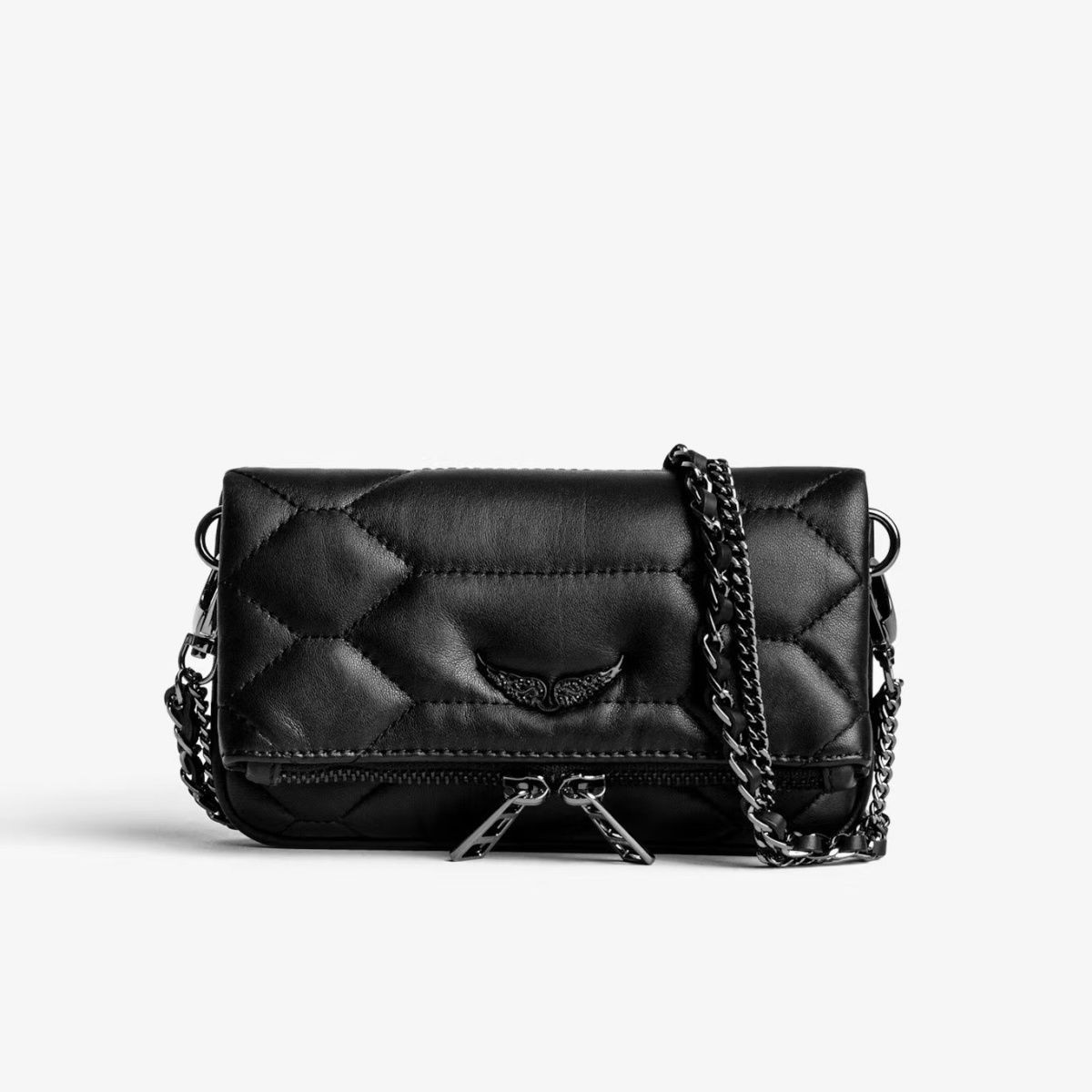 Zadig & Voltaire Rock Quilted Chain Bag Black Crossbody Purse 21*13*3 cm