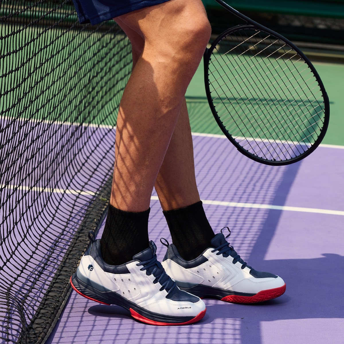 FitVille Men Tennis Shoes Wide Width Pickleball Court Racquetball Squash Sneaker