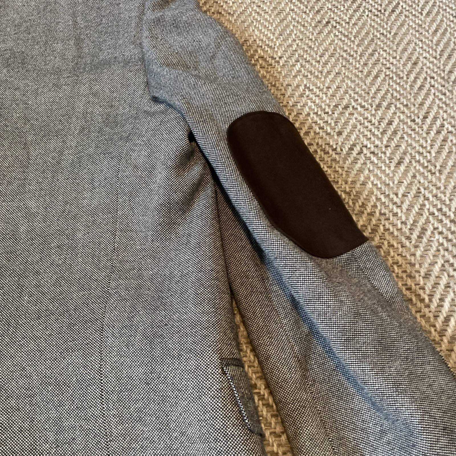 Saddlebred Mens Sz 44L Wool Blend Nailhead Blazer Jacket BlokeWear Elbow Patch
