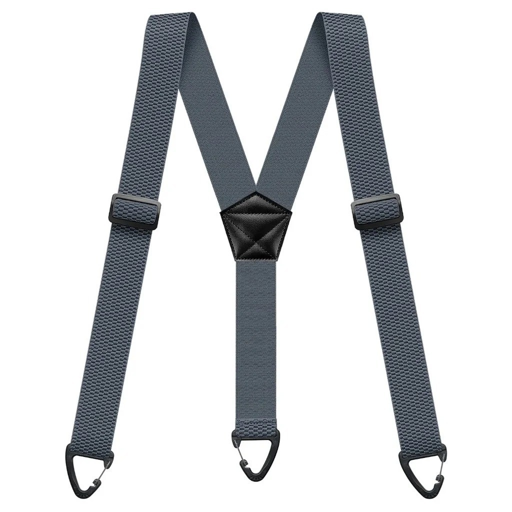 Heavy Duty Suspenders for Men Work Biker Outdoor 3.8cm Wide X-Back with 4 Snap H