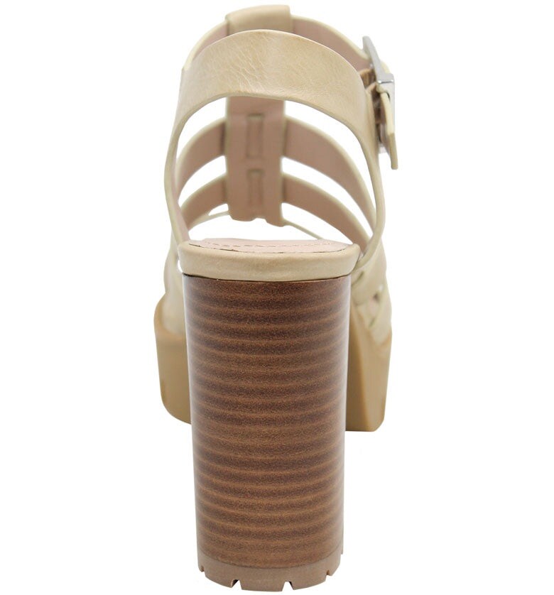 Charles By Charles David Verbal Beige Block Heel Sandals. Size 9.5 NIB!