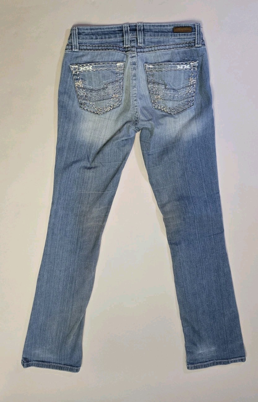 Rock 47 Wrangler Womens Jeans 27×36 Fits 29×36 Low Rise Boot Cut WJX70DR