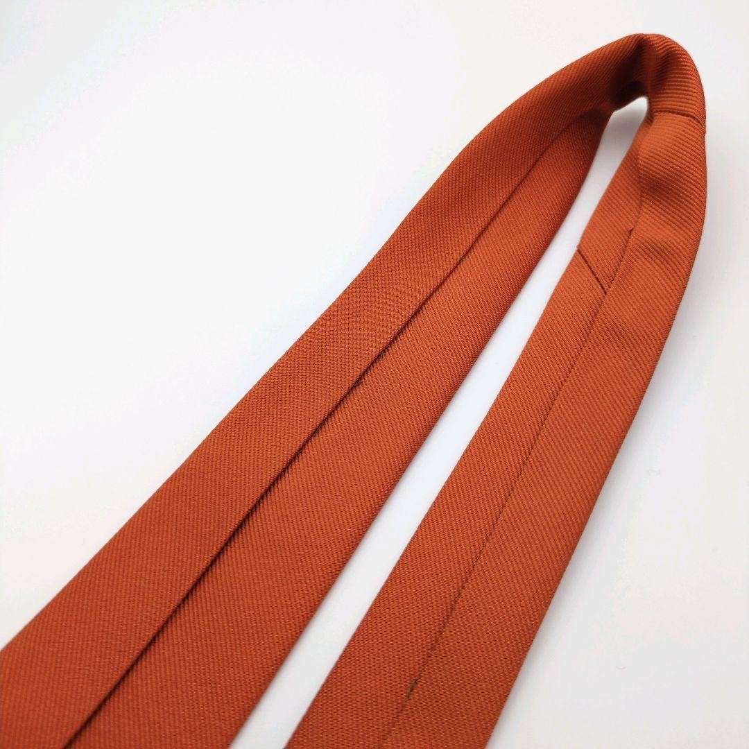 LUIGI BORRELLI Orange Solid Silk Tie 8.3cm Width 148cm Length