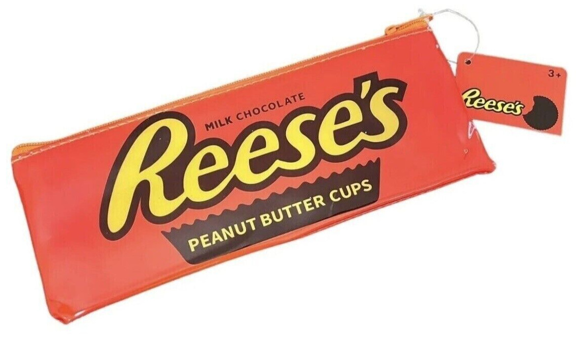 Reese’s Peanut Butter Cup Zippered Pouch Wallet Pencil Pen Cosmetic Case New (H)