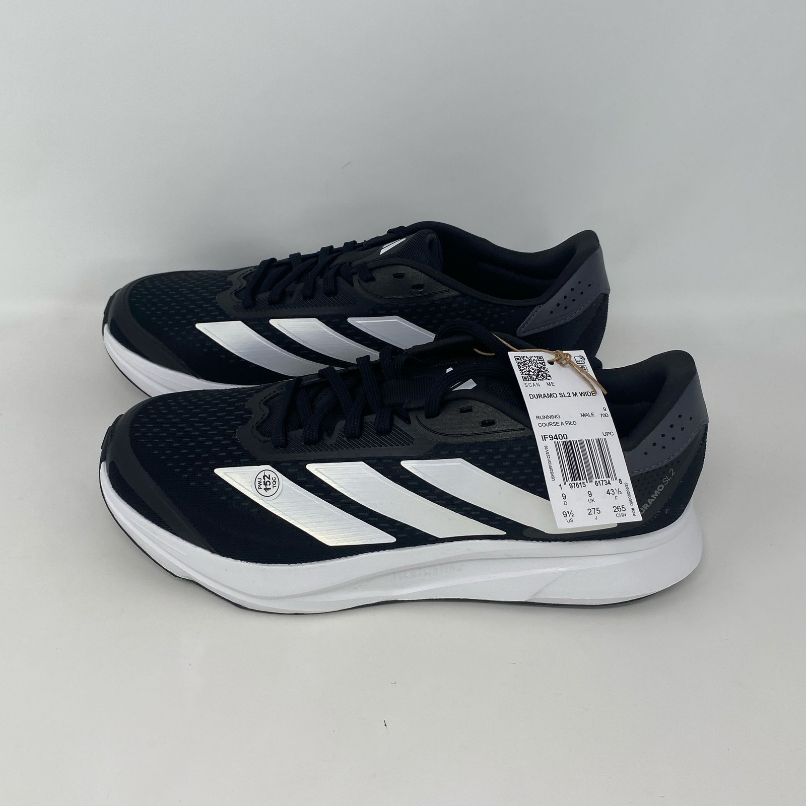 Adidas Duramo SL2 M Wide Running Shoes Black/White Men’s 9.5