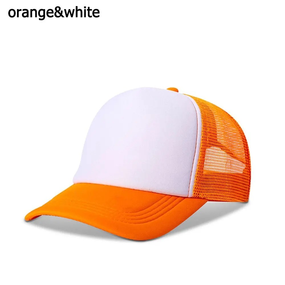 Mens Womens Trucker Hat Mesh Back Plain Solid Snapback Baseball Cap Blank Visor
