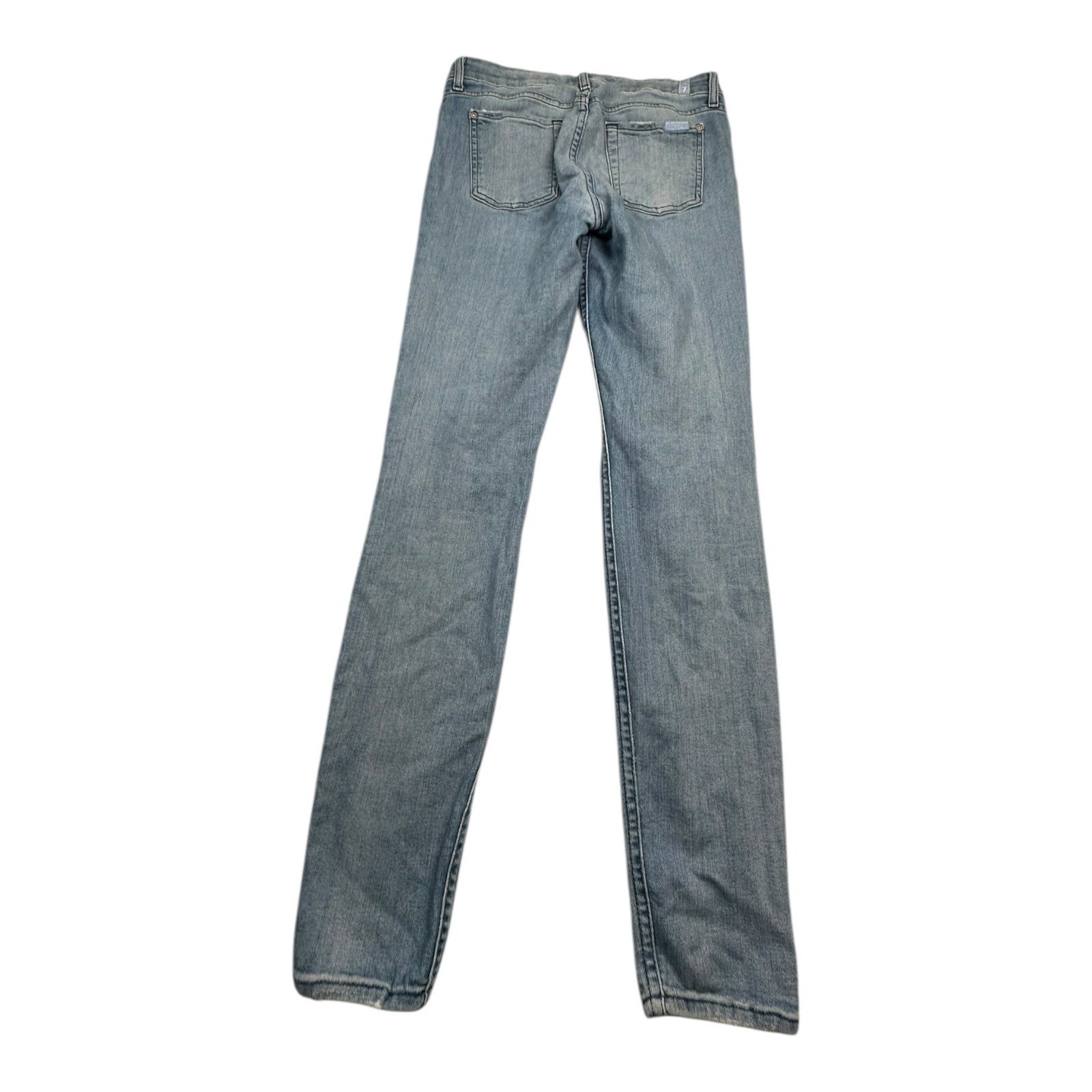 7 For All Mankind The Skinny Jeans Light Wash Distressed Size 28
