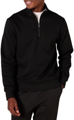 Men’s Quarter-Zip Fleece Pullover Long Sleeve Comfortable Casual Sweatshirt