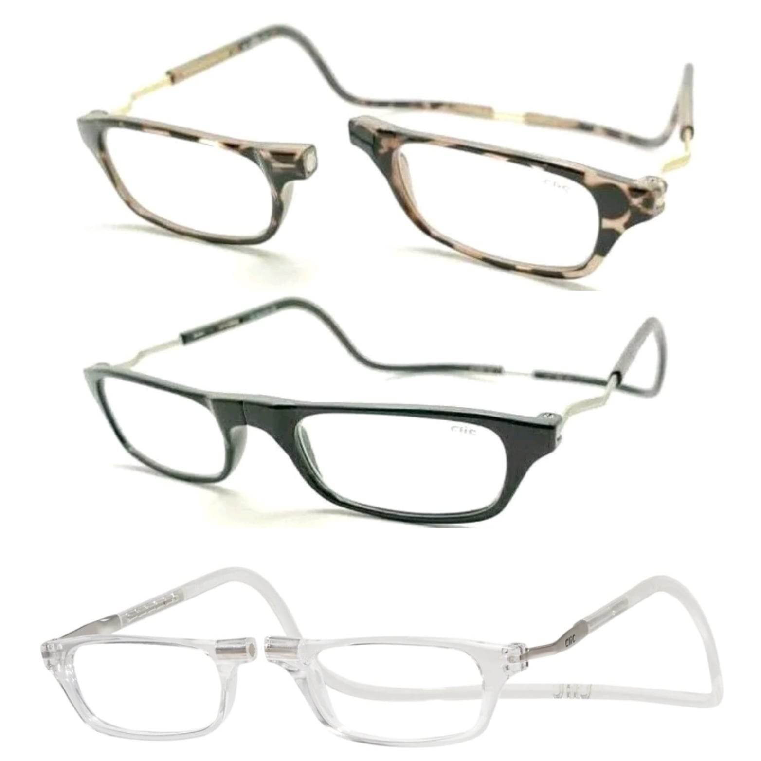 Clic XXL Magnetic Magnified Readers Black, Clear, Tortoise, Grey Reading Glasses