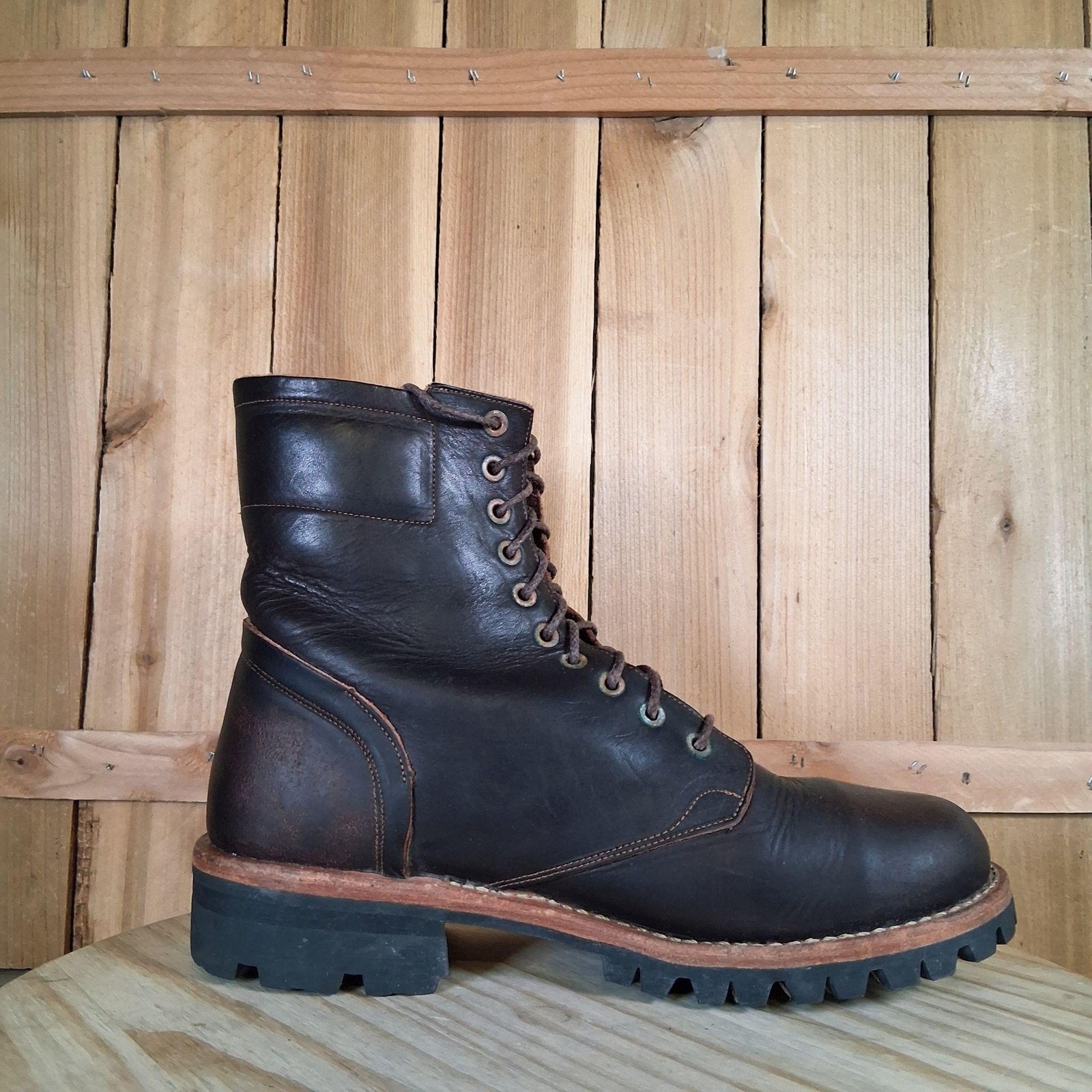 Timberland Tackhead 2011 Boots Mens 8.5 Leather Vibram Workwear Goodyear Welt