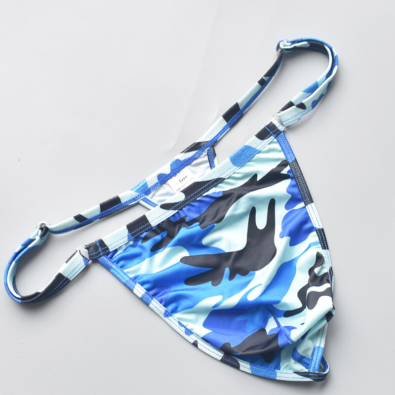 4 Pack Lot Sexy Mens G String Thongs Underwear Brief Camo Underpants T back Soft