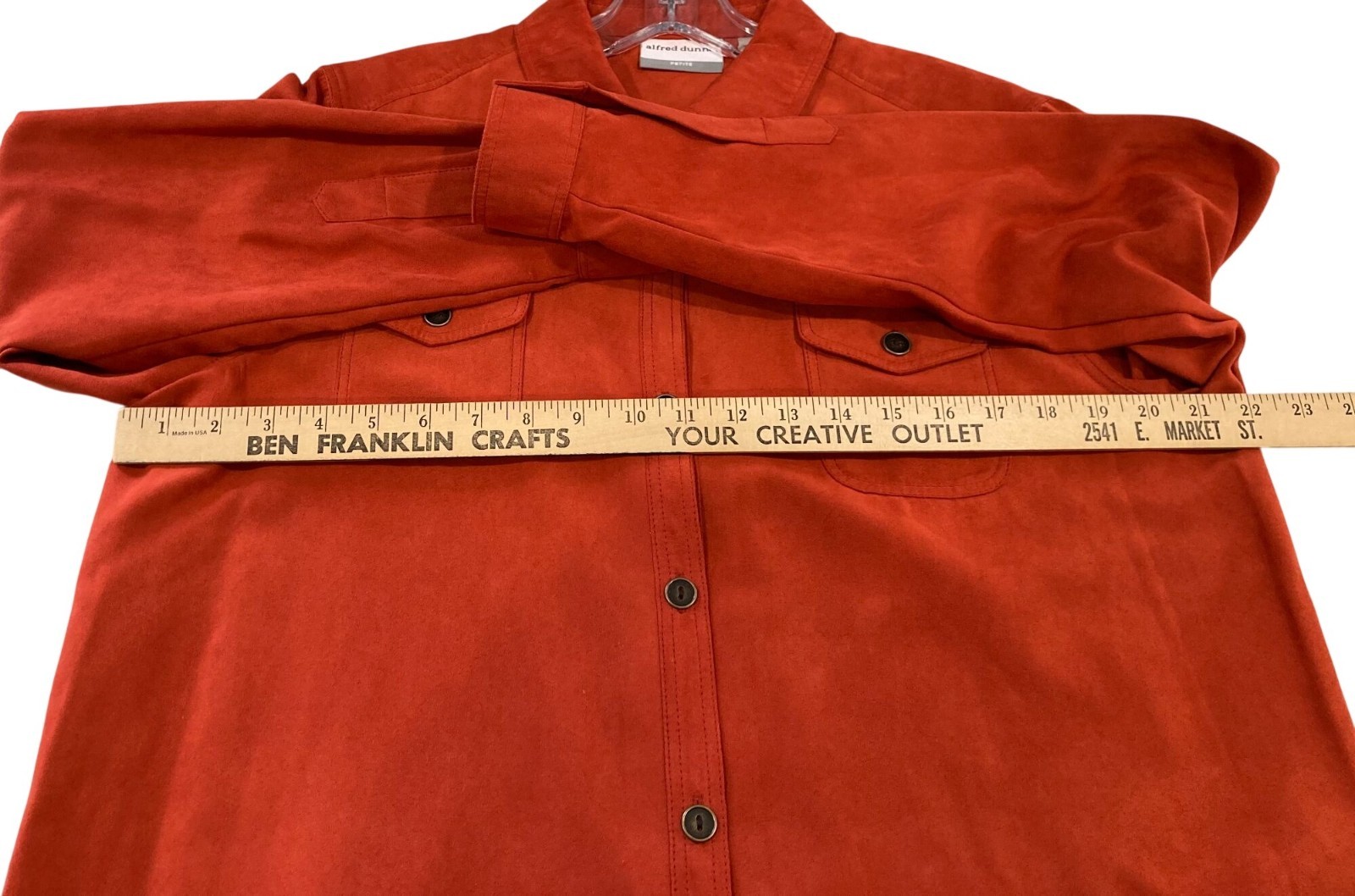 Alfred Dunner Faux Suede Jacket 14P Orange Vibrant Colorful Festival Casual