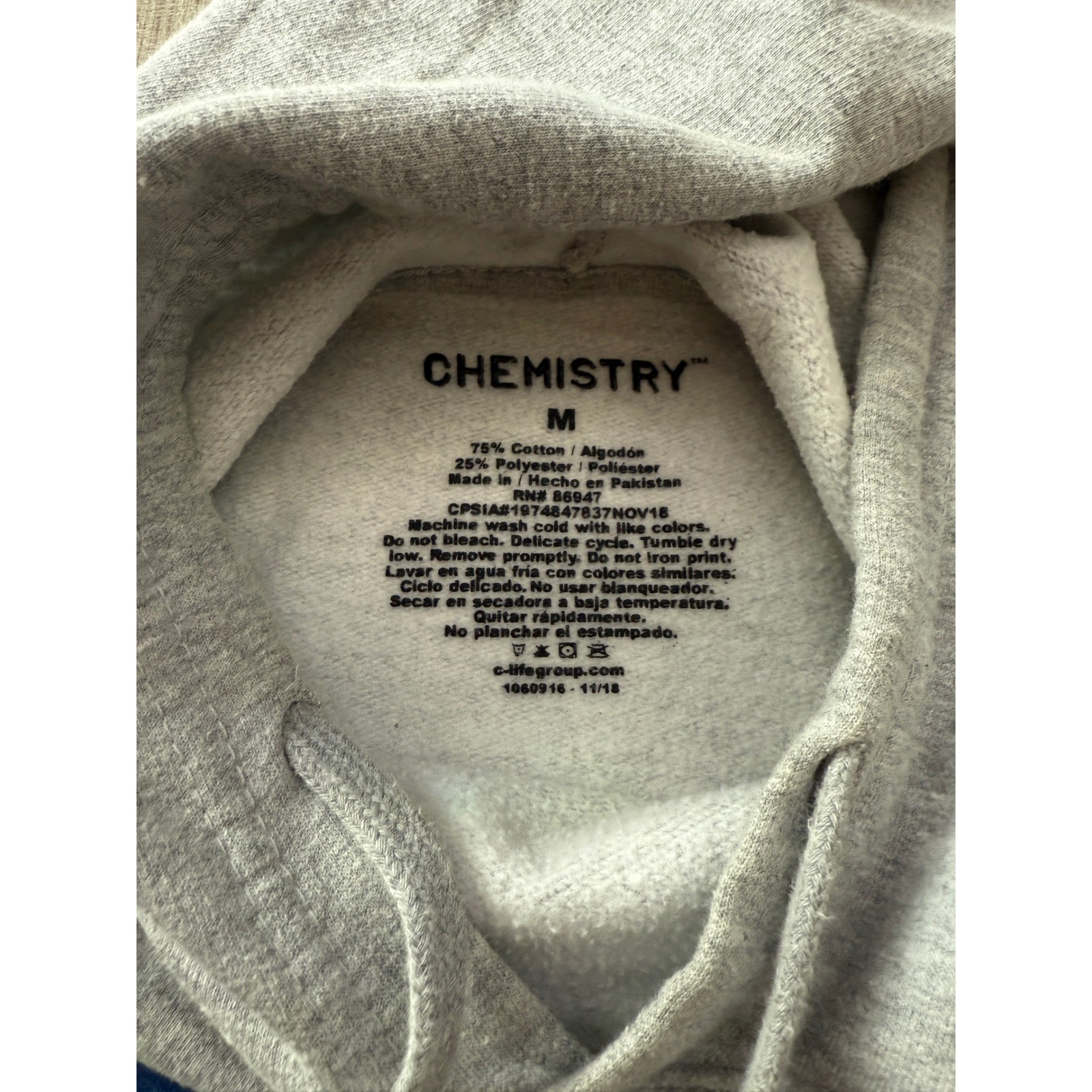 Chemistry NASA Cropped Hoodie Gray Heather Graphic Sweatshirt Womens Medium