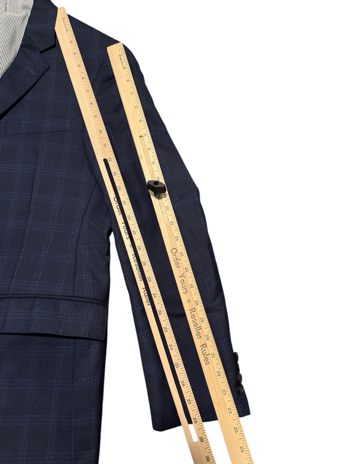 Todd Snyder New York Mayfair Fit Sport Coat Blazer 40R Navy Windowpane Wool USA