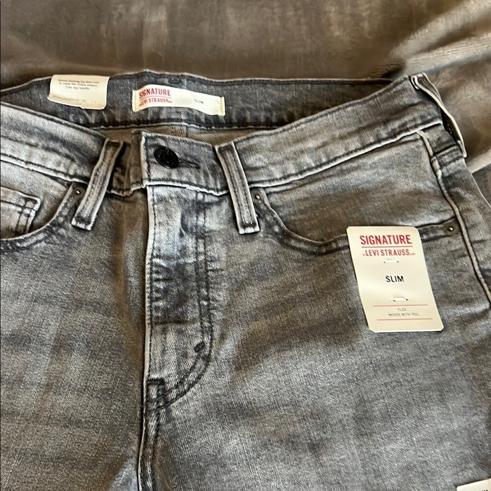 Signature by Levi Strauss Slim Gray Jeans 32X34