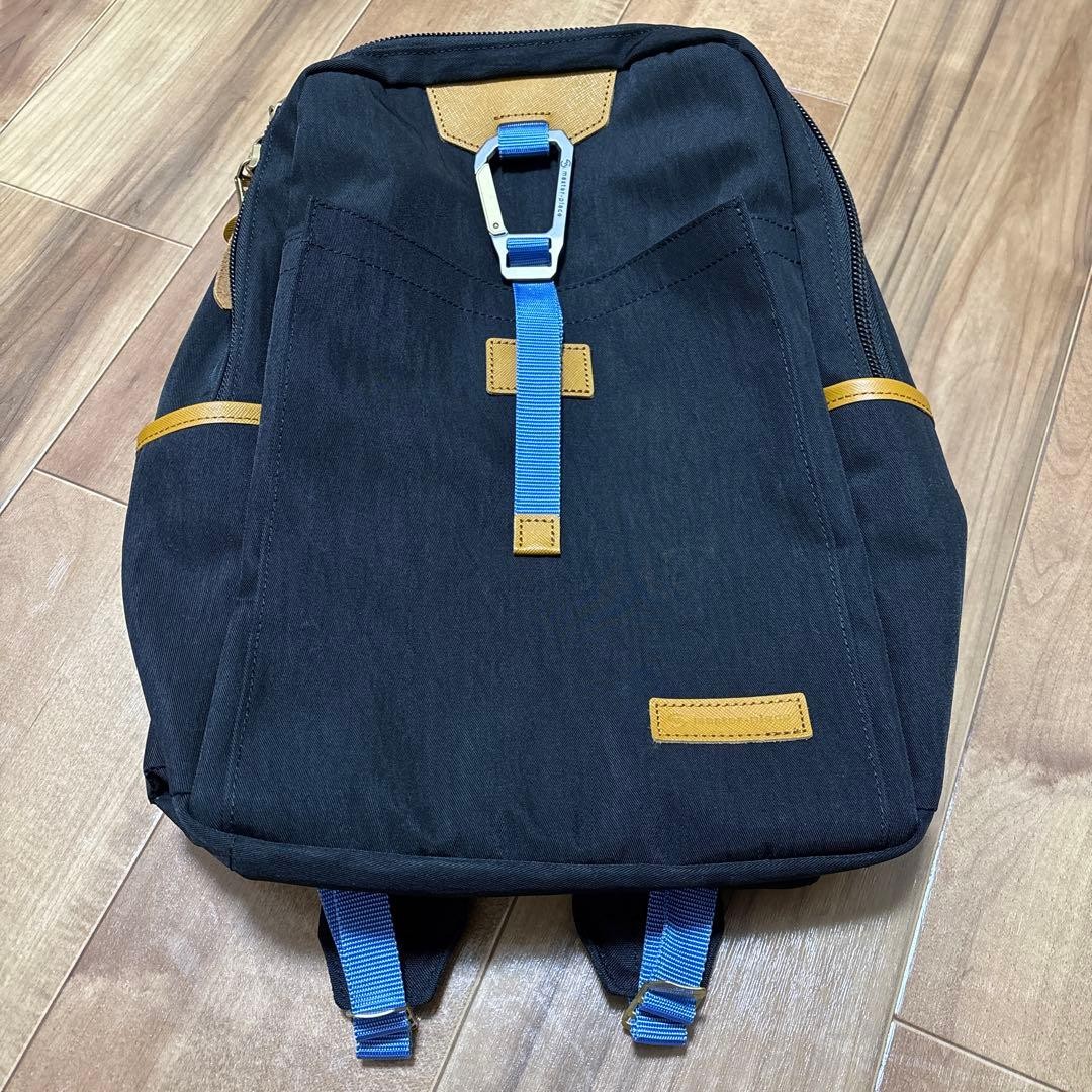 Master-piece Backpack Black Blue Beige Nylon Near Mint Condition