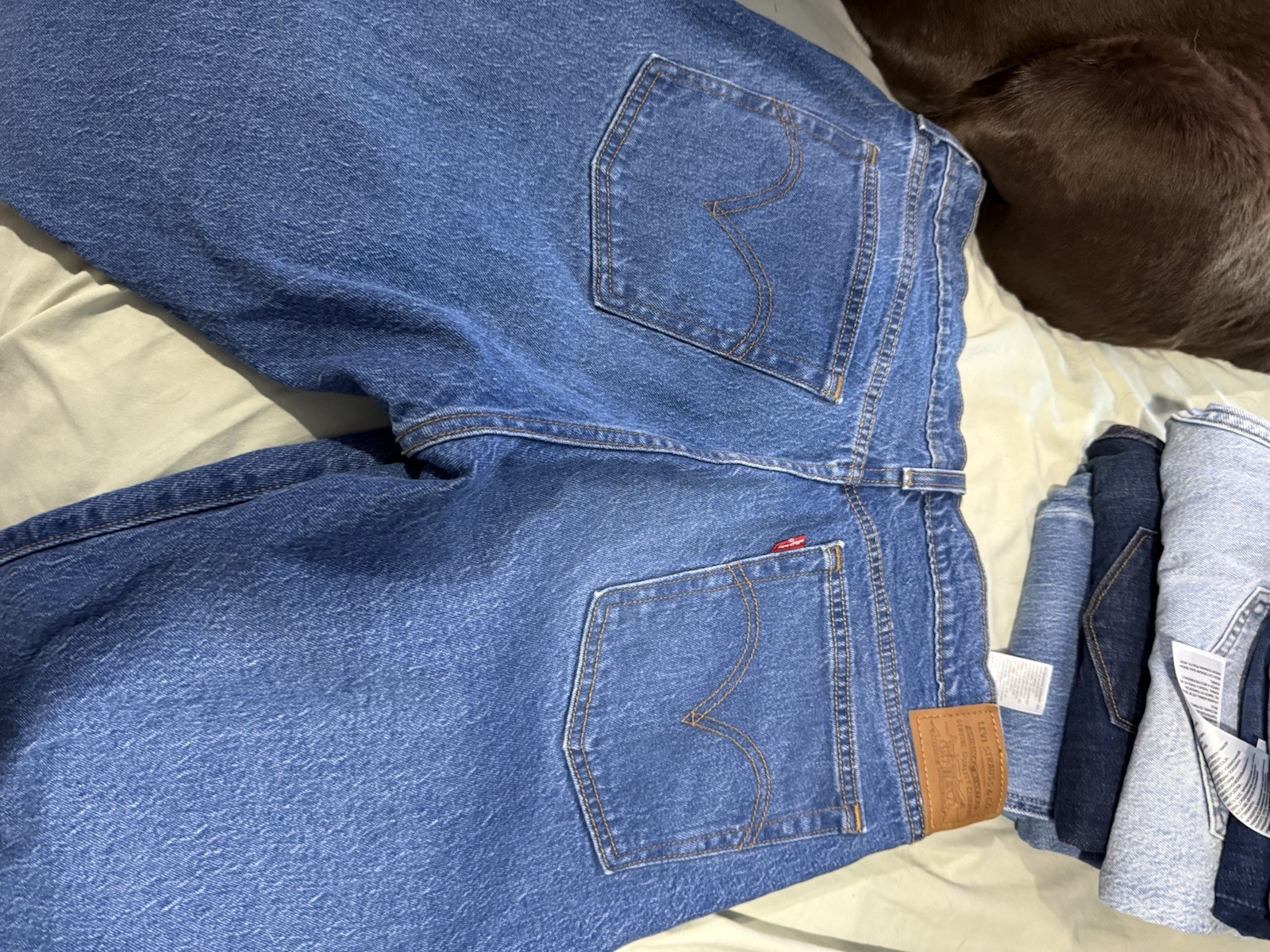 Levi’s Straight Jeans Medium Wash Blue Denim 5-Pocket Design Button Zip Closure