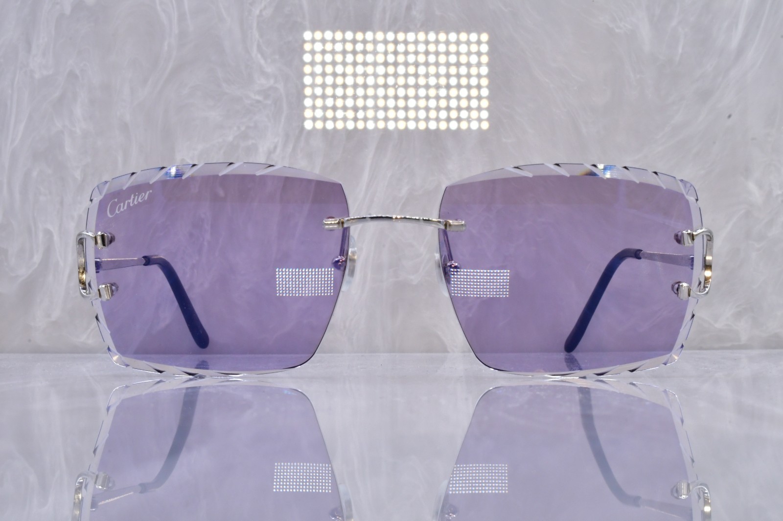 Cartier rimless sunglasses BIG C transition grey diamond Lens Piccadilly CT0092O