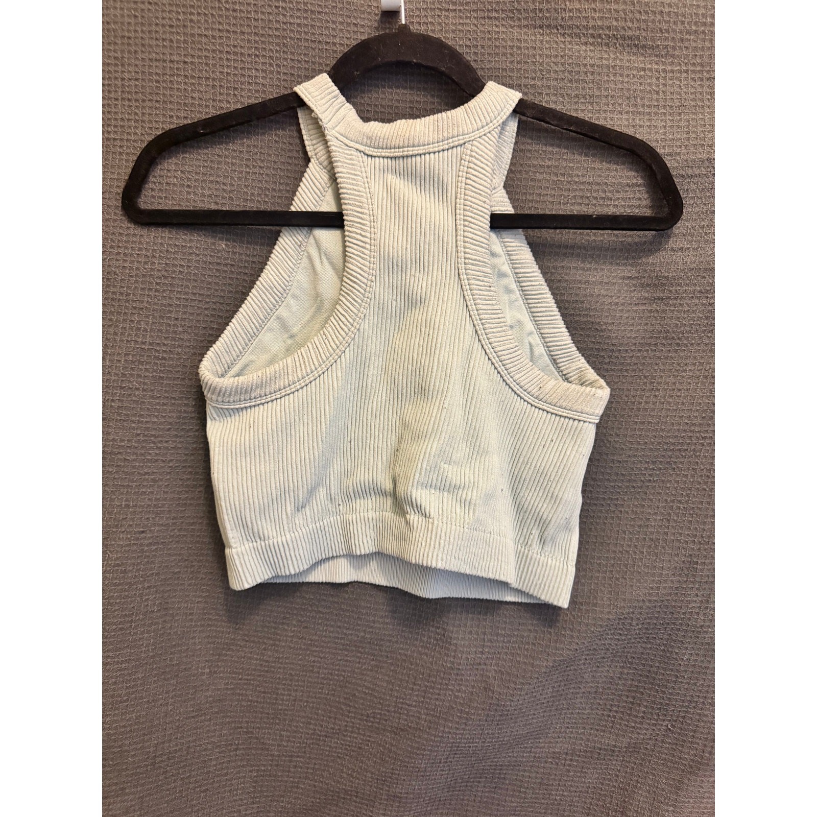 Aerie Superchill Seamless High Neck Bra Top Sterling Blue (discontinued style)